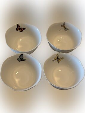 So4 LENOX BUTTERFLY MEADOW BASKET RICE BOWLS